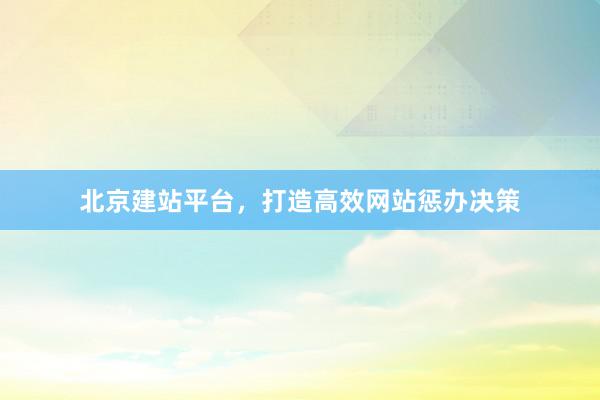 北京建站平台，打造高效网站惩办决策