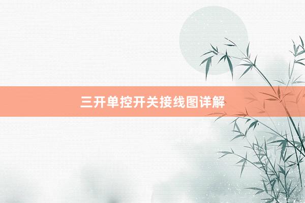 三开单控开关接线图详解