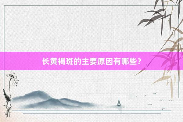 长黄褐斑的主要原因有哪些？